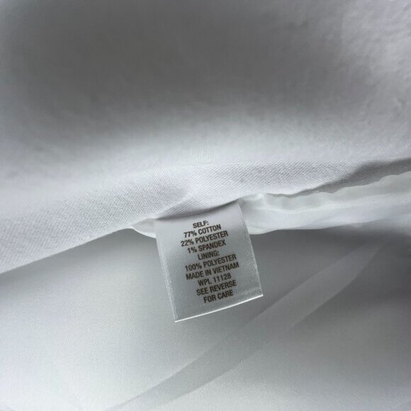 Roz & Ali Cropped Denim Suit Jacket Studded Open Front Womens M Collarless White - Picture 5 of 11